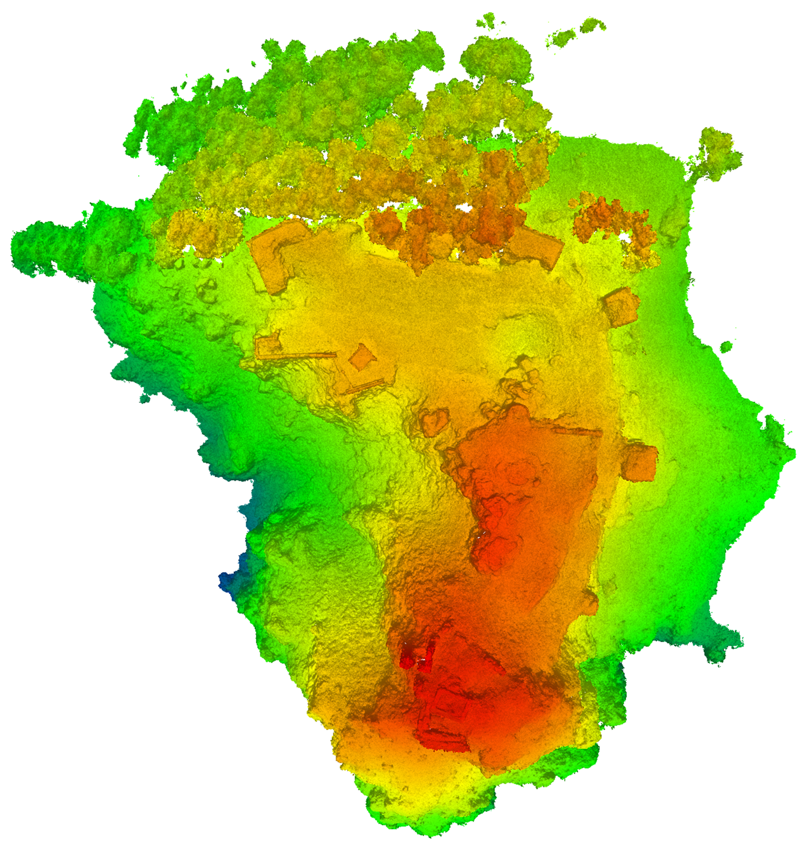 Detection of landscape features with visible and thermal imaging at the Castle of Puerta Arenas 
