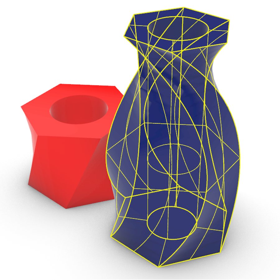 Parametric vase model generated in Grasshopper and Rhino